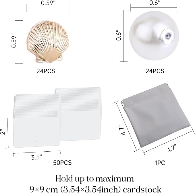 UNIQOOO 24Pcs Decorative Gold Shell Place Card Holders Bulk, Scallop Name Card - Image 2