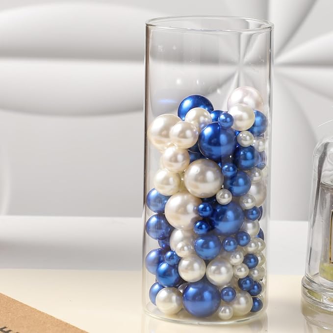 200 Pcs Vase Filler Beads White and Blue Pearl Beads - Image 8