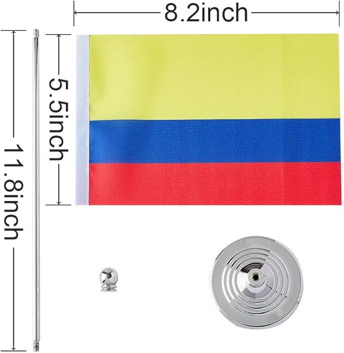 Colombia Flag Colombian Flags, Small Mini Colombian Desk Flag, Used - Image 2
