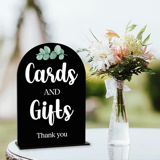 Black Cards and Gifts Sign for Wedding, Wedding Engagement Bridal Shower Baby - Image 4