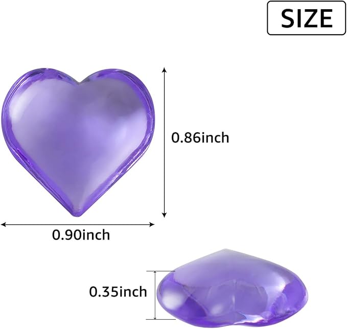 Red Acrylic Heart Translucent Hearts Shaped Crystals Gems - Image 2