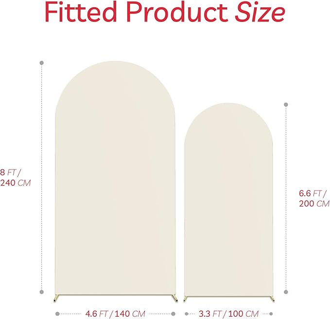 Set of 2 Arch Backdrop Cover Beige High Elastic Wrinkle-Resistant Arch Cover - Image 6