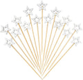 Minisland Big White Star Cocktail Picks, 5.5 Inch Long Bamboo Fancy Toothpicks by Minisland