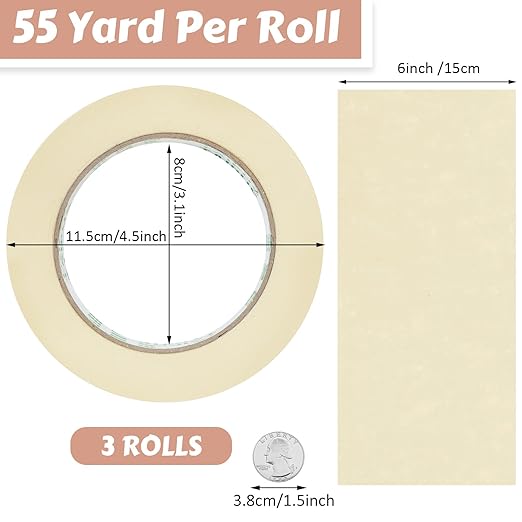 Masking Tape Bulk General Purpose Masking Painting Tape 55 Yards - Image 2