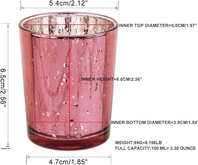 Pink Mercury Glass Tea Light Holders Set of 36 - Image 2