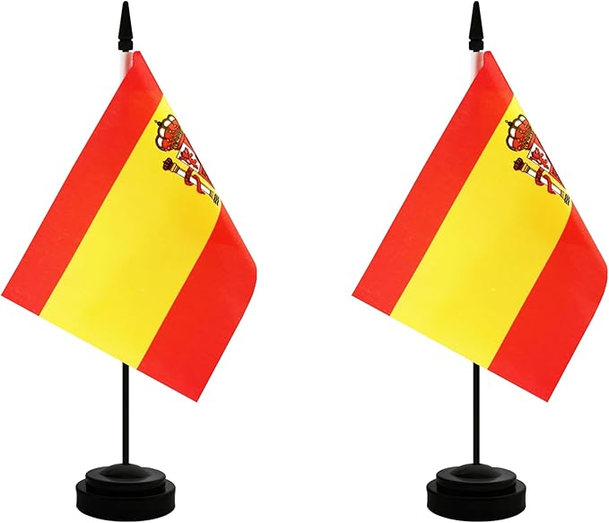 2 Pack Spain Desk Flag, Spanish Table Office Flag by Unknown