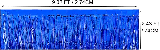 4 Pack Metallic Foil Fringe Tinsel Table Skirts, 29x108 Inch Party Disposable - Image 2