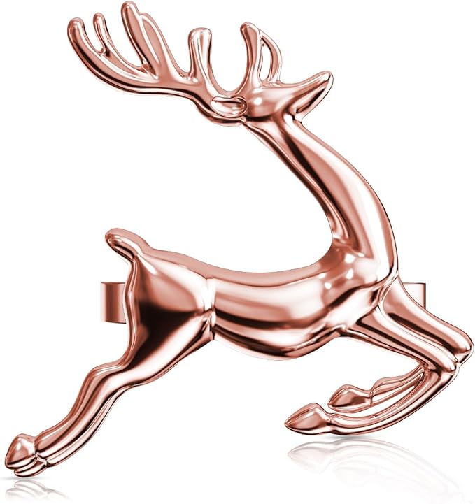 ZeeDix Set of 8 Rose Gold Elk Chic Napkin Rings by ZeeDix