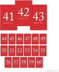 Andaz Press Red Wedding Table Numbers 41-60, 4x6-Inches Table Number Cards by AndazPress