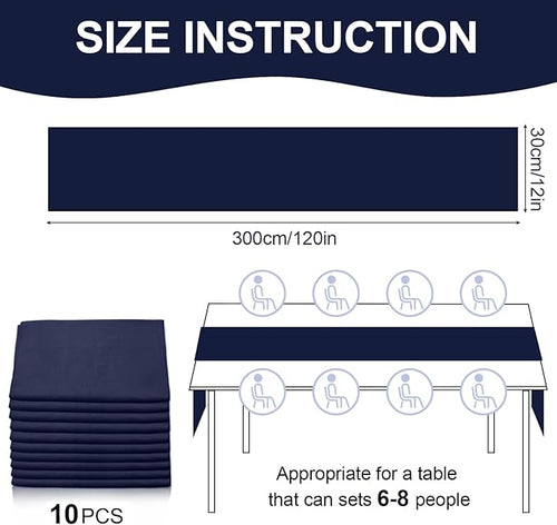 10 Pack 10ft Navy Blue Chiffon Table Runners Wedding Table Runner Sheer - Image 2