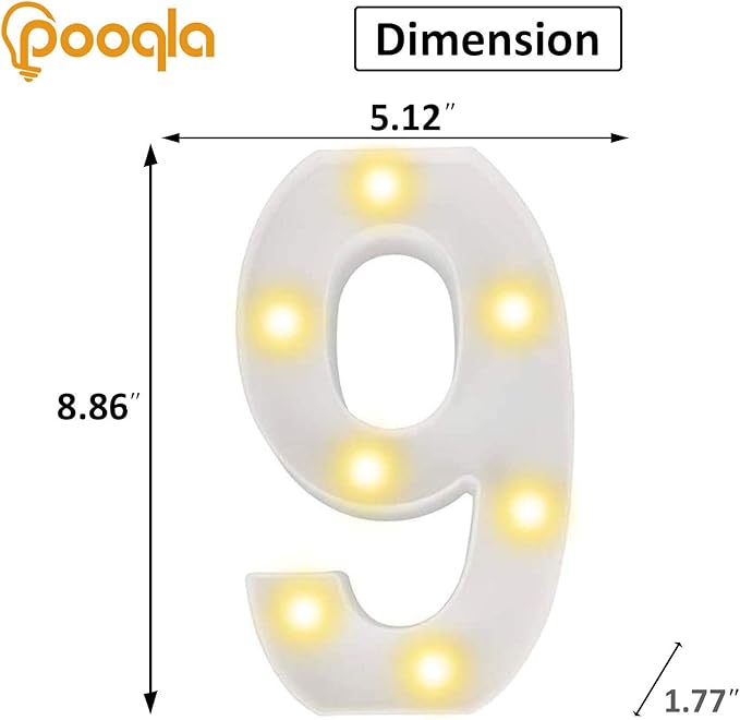 Pooqla Decorative Led Light Up Number Letters - Image 3
