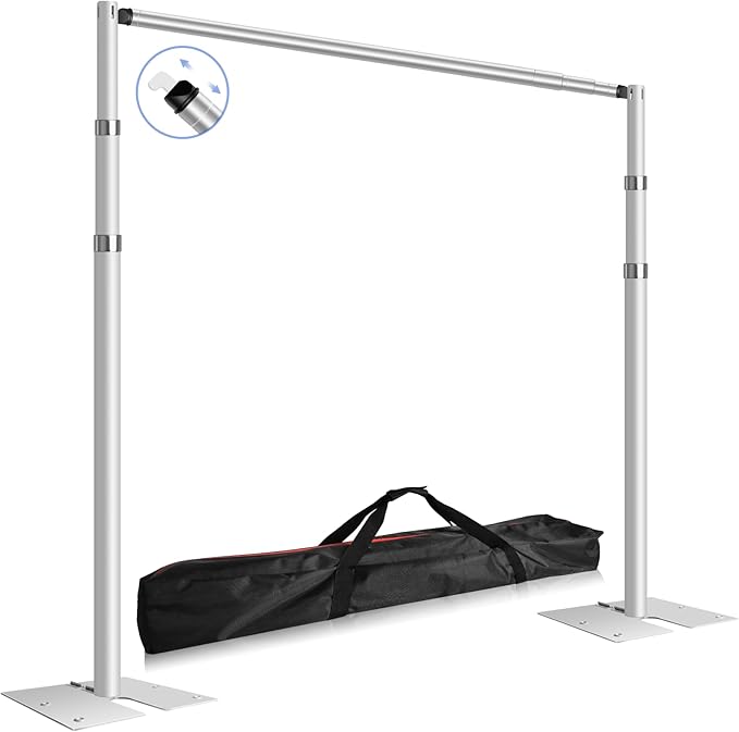 FUDESY Pipe and Drape Stand Kit, 10x10ft Heavy Duty Adjustable Metal Backdrop by FUDESY