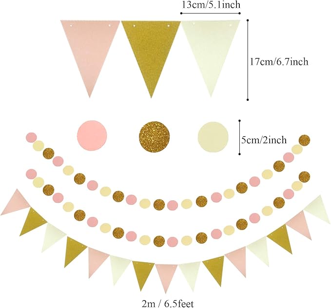 ZERODECO Party Decoration, Pom Poms Flowers, Garlands String Polka Dot and - Image 5
