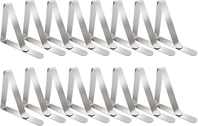 TriPole Tablecloth Clips 16 Pack Large Picnic Table Cover Clips Stainless Steel by TriPole