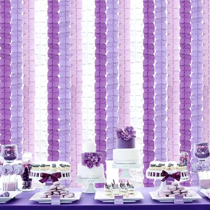 Purple White Lavender Party-Decorations Streamers-Garland - Image 2