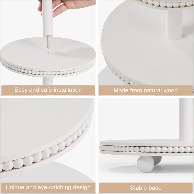 3 Tier Cupcake Stand Round, Wood Cupcake Stand - Image 3