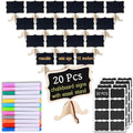 20 Pack Wood Mini Chalkboards Signs, Food Labels Place Cards Small Blackboard by YZLIANGYUAN