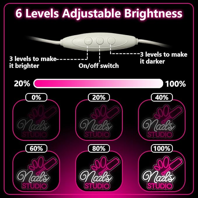 Nail Room Neon Sign, Backdrop for Business Lash Salon Beauty Room Bar - Image 4