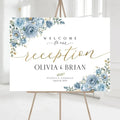 Welcome Wedding Signs, Modern Dusty Blue Wedding Sign Decorations Signage 12" X by CENOVACY