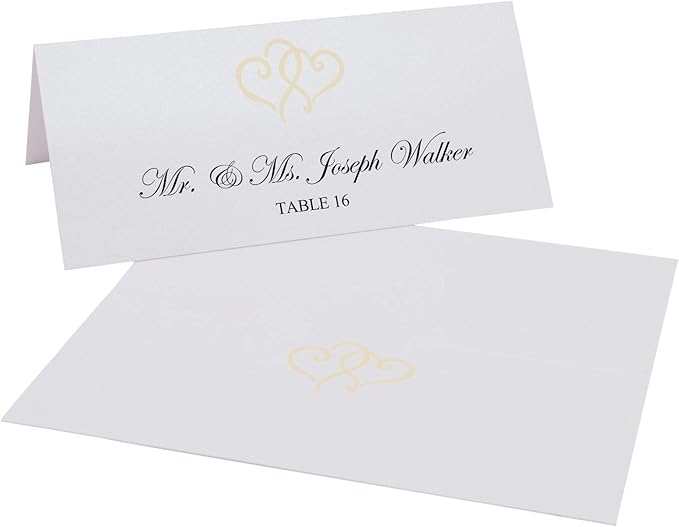 Linked Hearts Printable Place Cards, Laser & Inkjet Printers - Image 2