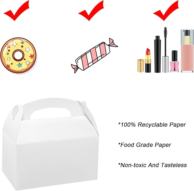 Xxcxpark 24 PCS White Gift Boxes 6.2x3.5x3.5 inches, Party Favor Kraft Paper - Image 6