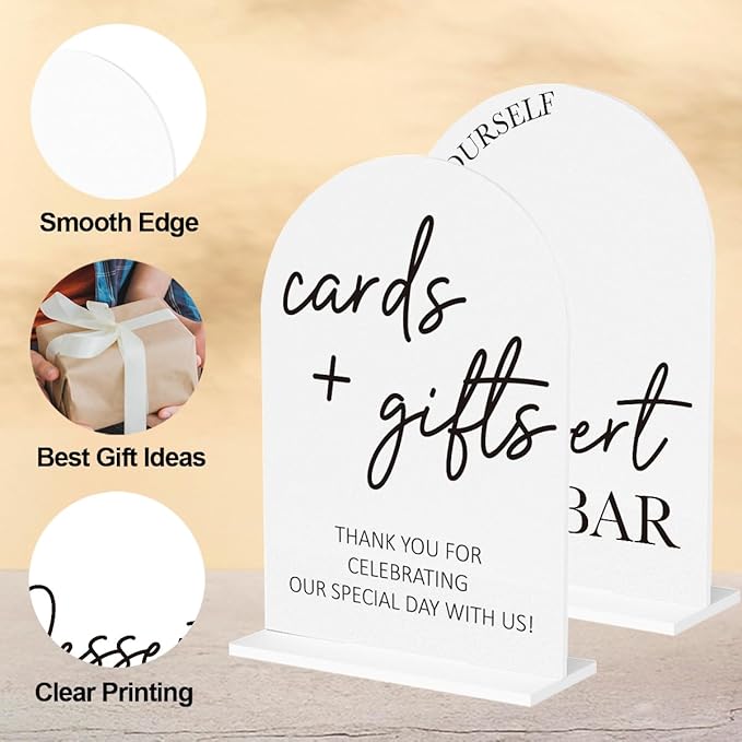 2Pcs Dessert Bar Sign Cards and Gifts Signs - Image 3