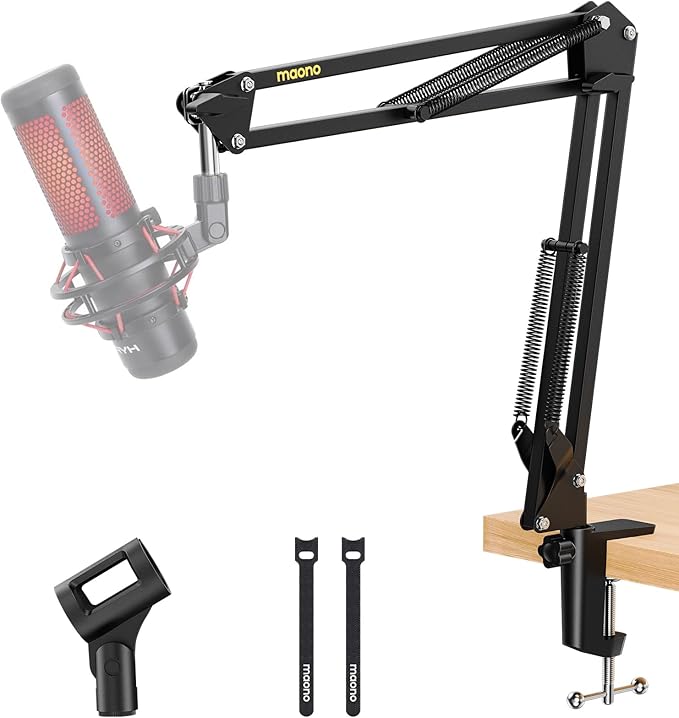 MAONO Boom Arm Microphone Stand: Adjustable Metal Suspension Mic Boom Arm by MAONO