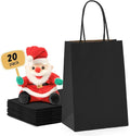 METRONIC 20 Pack 5.25x3.75x8 Small Black Gift Bags, Kraft Paper Shopping Bag by METRONIC