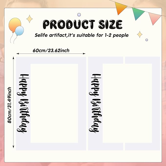 32 x 24 Inch Large Photo Booth Props Picture Frame Happy Birthday Party Frame - Image 2