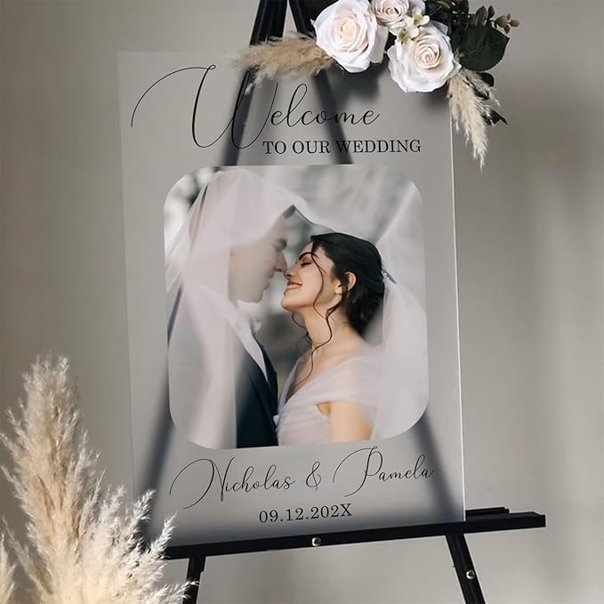 Personalized Wedding Photo Acrylic Welcome Sign – Custom Picture Board - Image 5