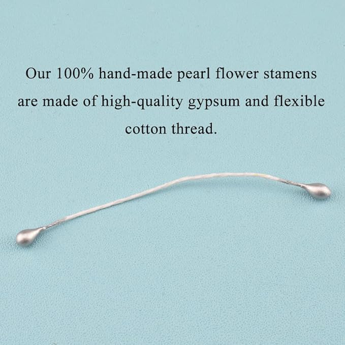 HAHIYO 700Pcs 3mm Silver Pearl Double Heads Pistil Hand-Made Artificial Pistil - Image 2