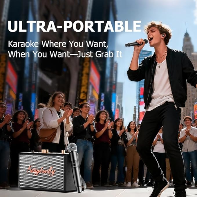 Retro Karaoke Machine for Adults Kids, Portable Bluetooth Speaker - Image 3