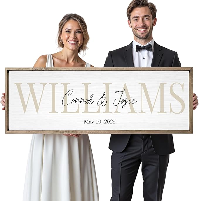 Wedding Gifts for Couples 2025, Custom Wood Sign for Bridal Shower Gift by YATIE