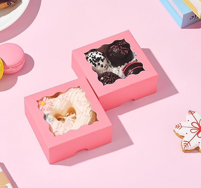 RomanticBaking 3 ¼" x 3 ¼" x 1 ½" 50PCS Chocolate Truffle Boxes - Image 7