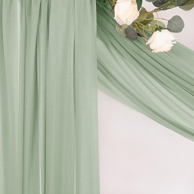 MLMC Sage Green Wedding Arch Draping Fabric 1 Panel 29" x 20 FT Extra Long - Image 7