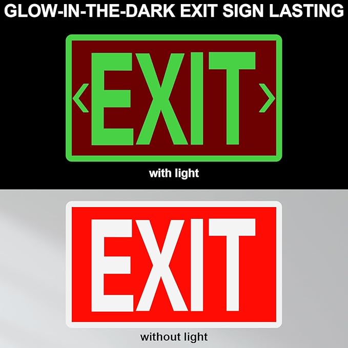 10 Pcs Glow in the Dark Exit Signs - Image 3