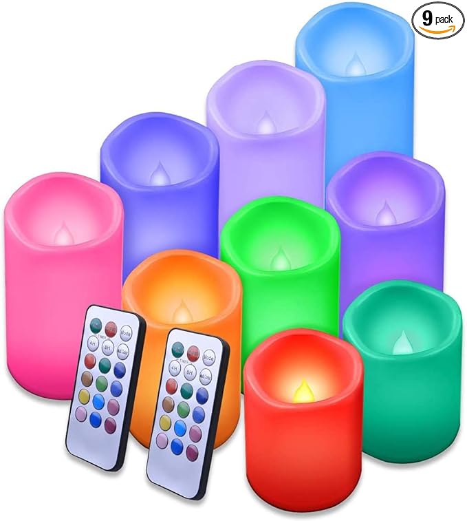 Enido Flameless Candles, Color Changing LED Candles Battery Operated Outdoor by outdoorcandleswithremote