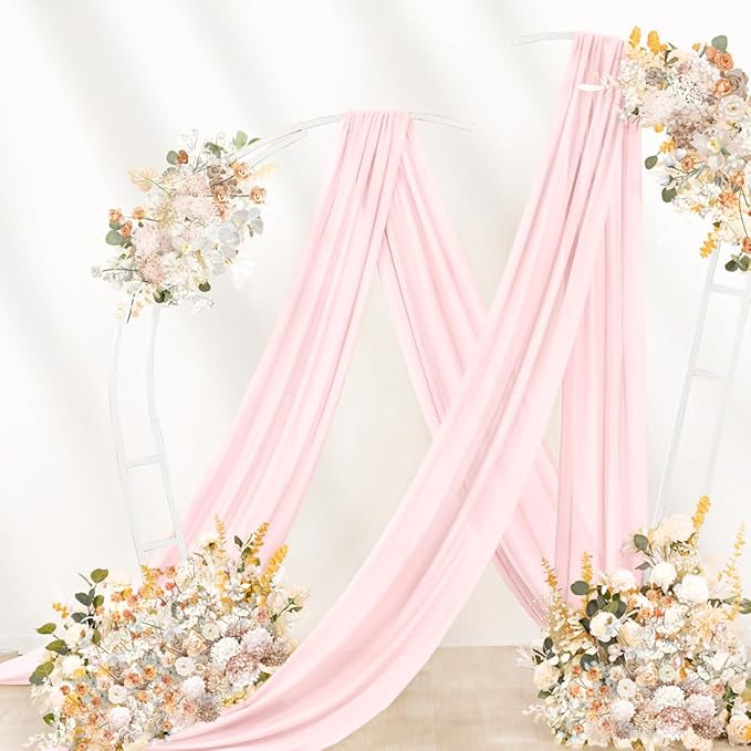 Pink Wedding Arch Draping Fabric 29" x 20 FT Blush Drapes - Image 7