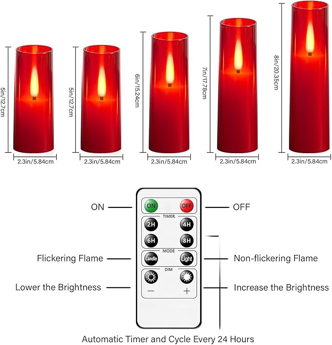 Flameless LED Candles, Upgraded Realistic Flickering Flame Battery Operated - Image 2