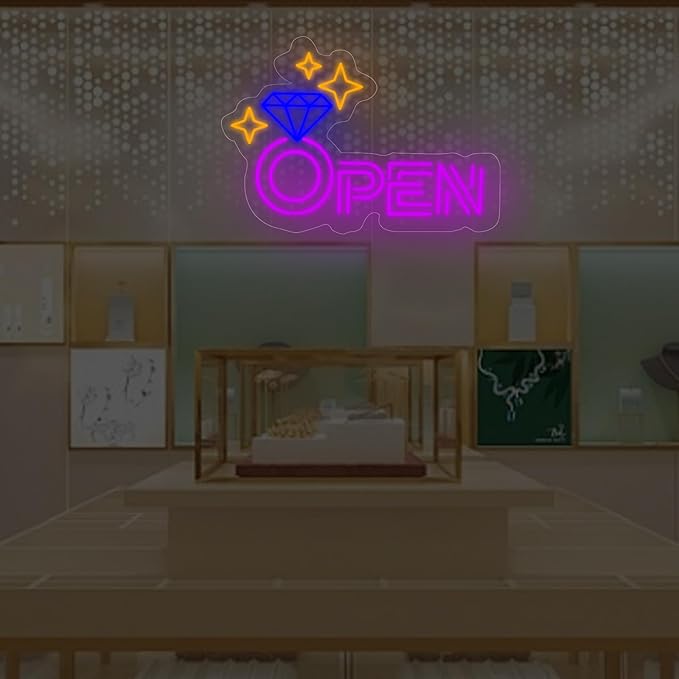 Diamond Open Indoor Neon Sign For Jewelry Store Custom Led Neon Sign Business - Image 7