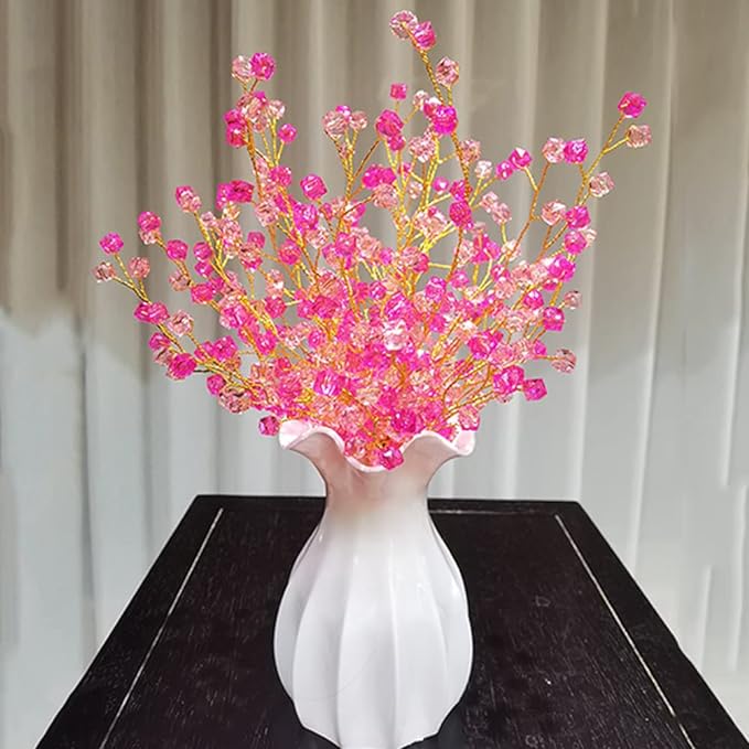 32PCS Crystal Artificial Flowers Bouquets Handmade Acrylic Flower Branches Fake by SWEXURY