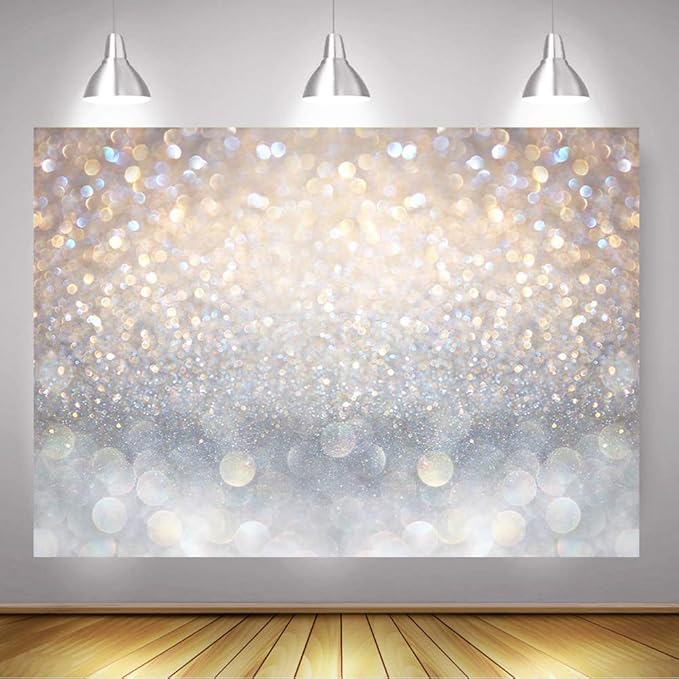 Bokeh Photography Backdrop Blue Grey Spots Sparkle Background Weeding Baby - Image 4