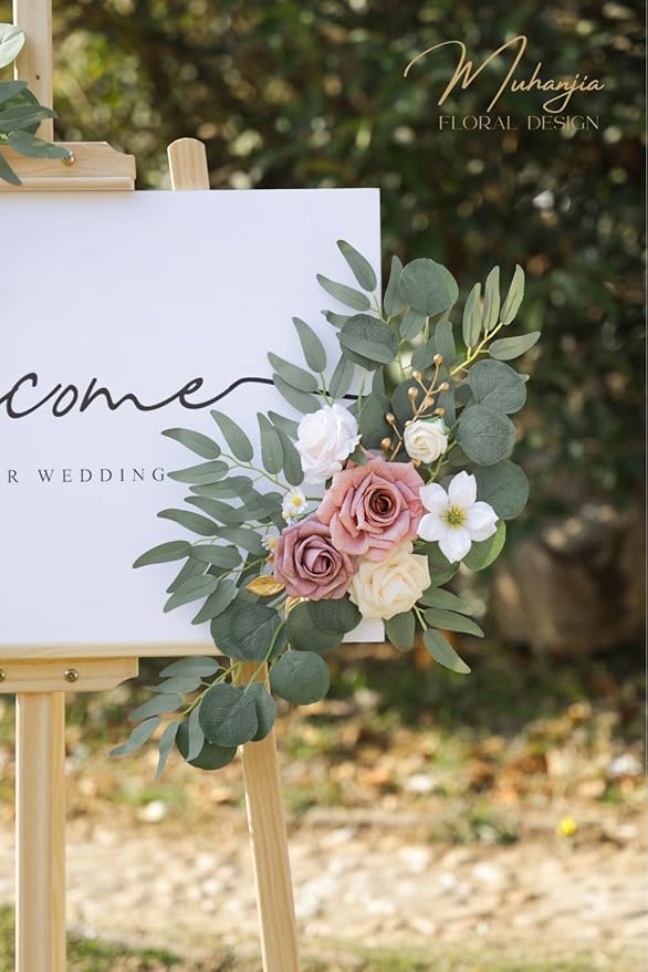 Wedding Sign Faux Flower Swag for Ceremony Party Reception Entrance Floral - Image 5