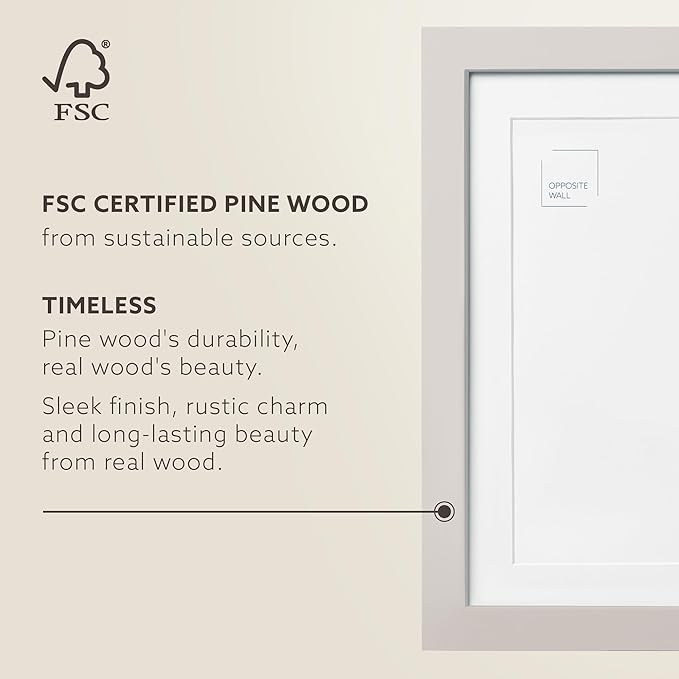 Opposite Wall - 24x36 in - Real Wood Grey Picture Frame - Lightweight, - Image 3