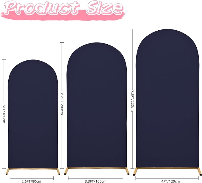 Wedding Arch Covers Arch Backdrop Cover Arch Stand Covers 7.2FT 6.6FT 6FT Set - Image 5