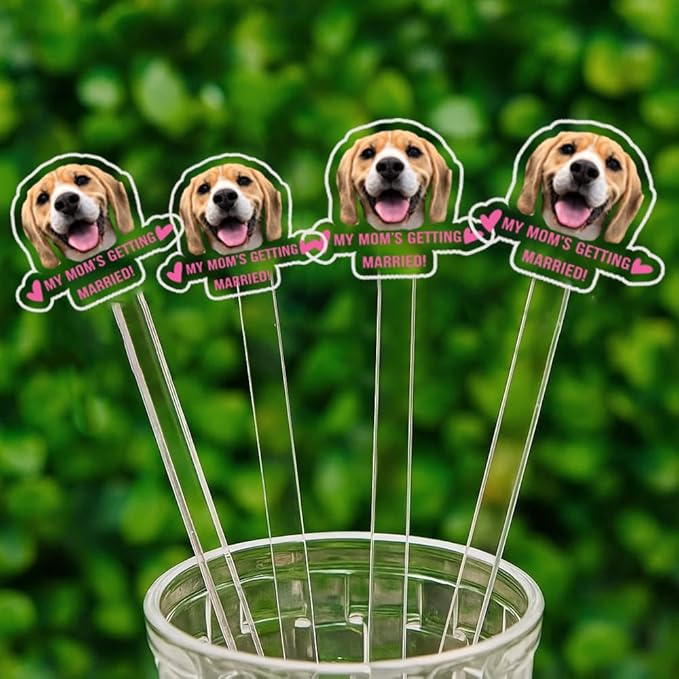 Personalized 50 pcs Double-Sided Wedding Pet Stir Sticks, Custom Dog Cat Stir - Image 7