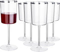Ciaell 12 Pack Plastic Wine Glasses - 10 Oz Plastic Wine Glasses - Square by Ciaell