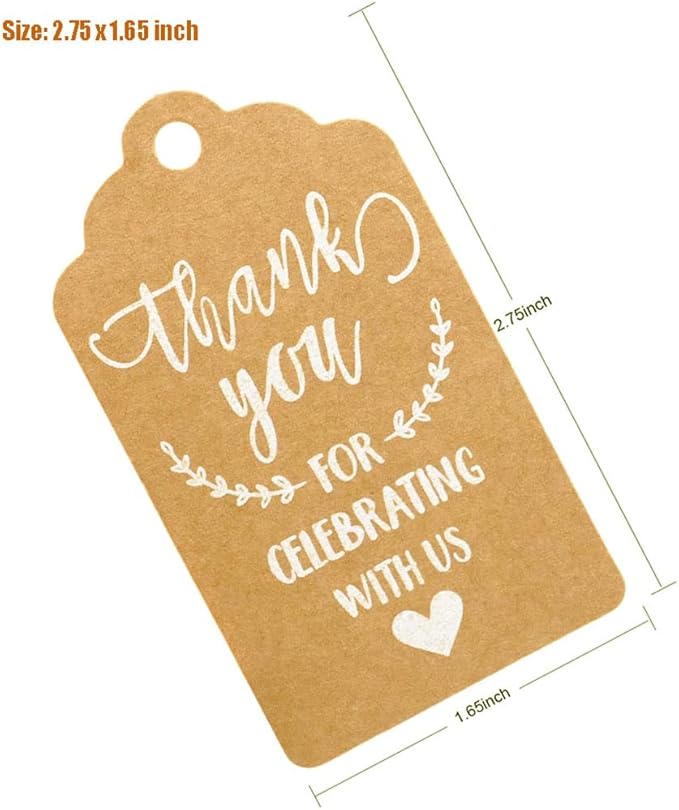 100 Pcs Kraft Paper Tags, Thank You - Image 5