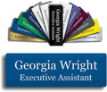 Custom Engraved Name Tag 1" x 3" Personalized Badge Magnetic or Pin Backing by GemAwards