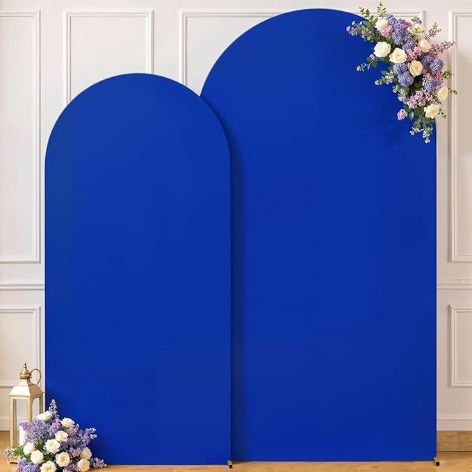 Royal Blue Arch Backdrop Cover for Wedding, 7.2FT 6FT Set of 2 Stretchy Spandex - Image 7
